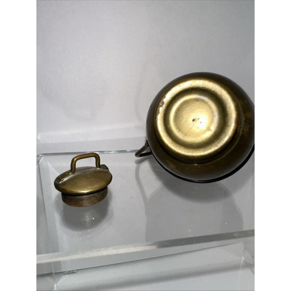Miniature Brass Urn With Lid And Handle 2.75